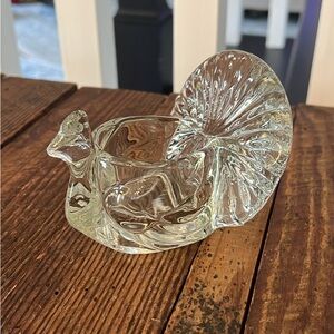 Vintage Avon clear glass Turkey votive candle holder